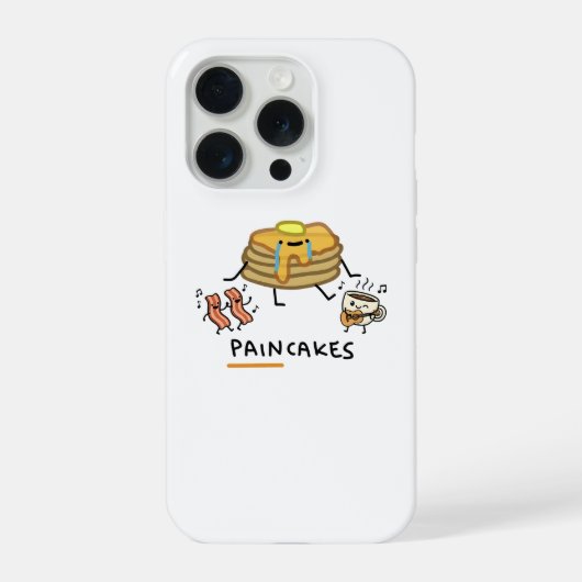 Sad Paincakes - Funny Breakfast Food Pun & Kawaii  iPhoneケース (裏面)
