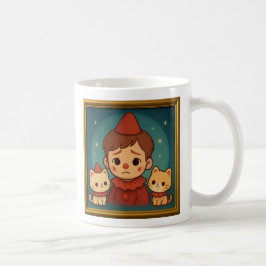 Sad Pierrot and Cats Mug コーヒーマグカップ