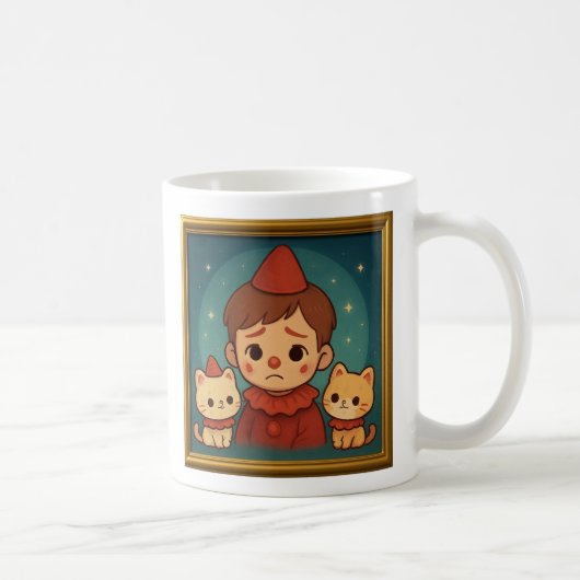 Sad Pierrot and Cats Mug コーヒーマグカップ (右)