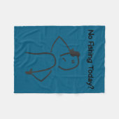 Sad Stick Figure Fisherman No Fishing Today Father フリースブランケット (正面(横))