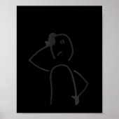 Sad Stick Figure Fisherman No Fishing Today Father ポスター (正面)