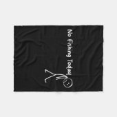 Sad Stick Figure Fishing Lover No Fishing Today Fa フリースブランケット (正面(横))