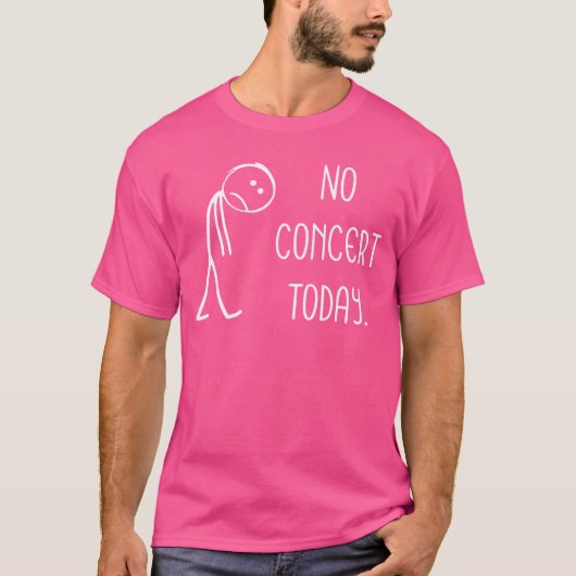 Sad Stick Figure Music Concert Lovers No Concertod Tシャツ (正面)
