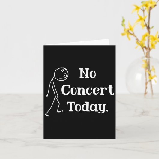 Sad Stick Figure Music Concert Lovers Tee - No Con カード (黄色い花)