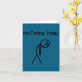 Sad Stick Man Figure Fisherman No Fishing Today Fa カード (黄色い花)