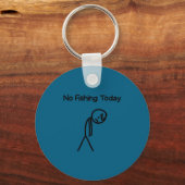 Sad Stick Man Figure Fisherman No Fishing Today Fa キーホルダー (正面)