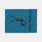 Sad Stick Man Figure Fisherman No Fishing Today Fa フリースブランケット (正面(横))
