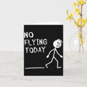 Sad Stick Man No Flying Today Fathers Day  カード (黄色い花)