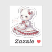 Sad Sweet Goth Bear - Red & White Frilly Dress シール (シート)