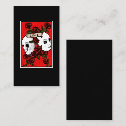 Sad Theater Mask Flowers Pastel Goth 名刺 (正面/裏面)