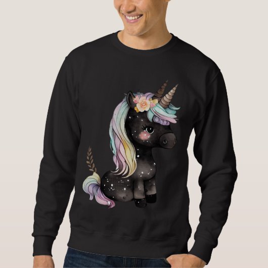 sad unicorn for unicorn enthusiasts スウェットシャツ (正面)