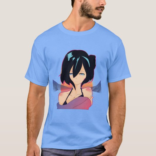 Sad Waifu Anime Girl Kawaii Otaku Anime Waifu funn Tシャツ (正面)