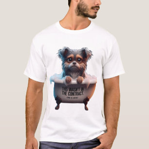 Sad Yorkie Bath "契約にありませんでした" Meme Tシャツ