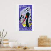 Saddle-Billed Stork Illustration Nigeria 1960s-70s ポスター (キッチン)