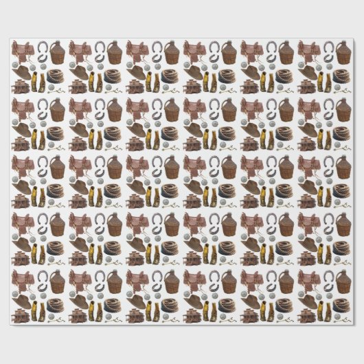 Saddle Boots HORSE SHOES cowboy clipART  ラッピングペーパー (フラット)