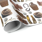 Saddle Boots HORSE SHOES cowboy clipART  ラッピングペーパー (ロールコーナー)