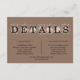 Saddle Brown Spring Floral Details Enclosure Card エンクロージャーカード