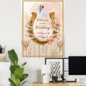 Saddle & Sparkle 西部劇スタイルの結婚式ポスター&サイン ポスター (ホームオフィス)