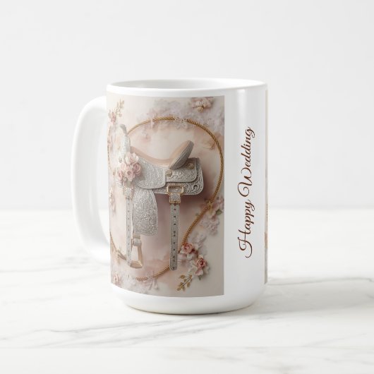 Saddle & Sparkle – Western Wedding Mug コーヒーマグカップ (正面左)