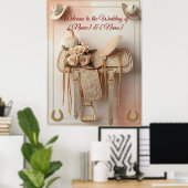 Saddle & Sparkle – Western Wedding Posters & Signa ポスター (ホームオフィス)
