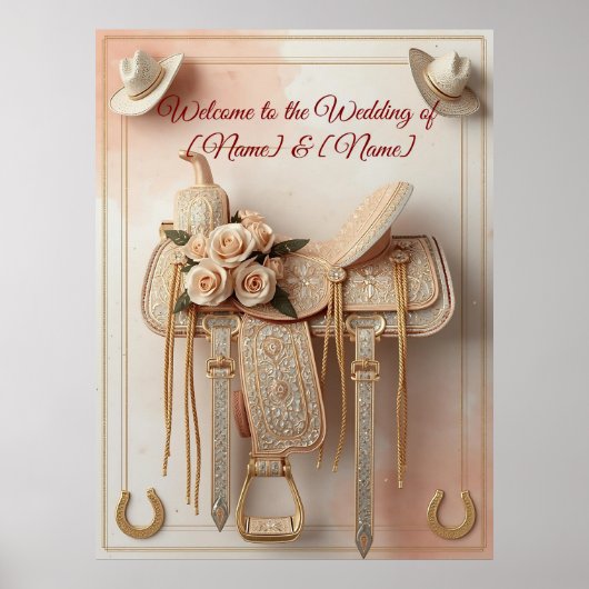 Saddle & Sparkle – Western Wedding Posters & Signa ポスター (正面)