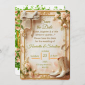 Saddle & Sparkle – Western Wedding Save the Date C (正面/裏面)