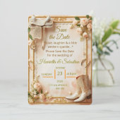 Saddle & Sparkle – Western Wedding Save the Date C (スタンド正面)