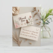 Saddle & Sparkle Western Wedding Thank You Card サンキューカード (スタンド正面)