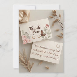 Saddle & Sparkle Western Wedding Thank You Card サンキューカード
