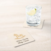 "Saddle Up" Boho Western Baby Shower スクエアペーパーコースター (インサイチュ)