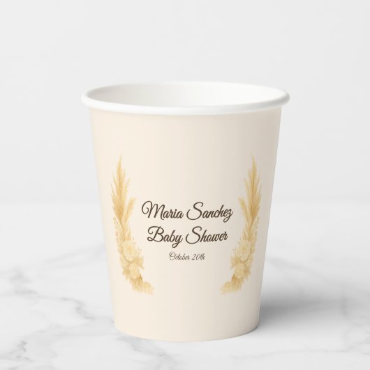 "Saddle Up" Boho Western Baby Shower 紙コップ (裏面)