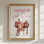 Saddle Up Cowgirl Poster Kids Western Room Decor ポスター