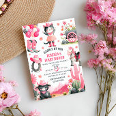 Saddle Up First Rodeo Western Cowgirl Birthday  招待状