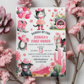 Saddle Up First Rodeo Western Cowgirl Birthday  招待状