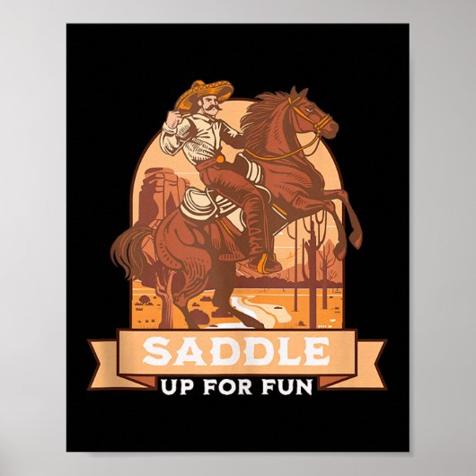 Saddle Up For Fun Cowboy Western Riding Humor Tank ポスター (正面)