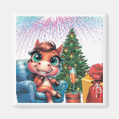 Saddle Up for Magic! Fun Horse Designs for New Yea マグネット (正面)