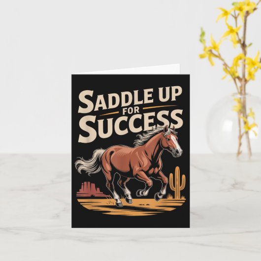 Saddle Up For Success Western Motivation カード (黄色い花)