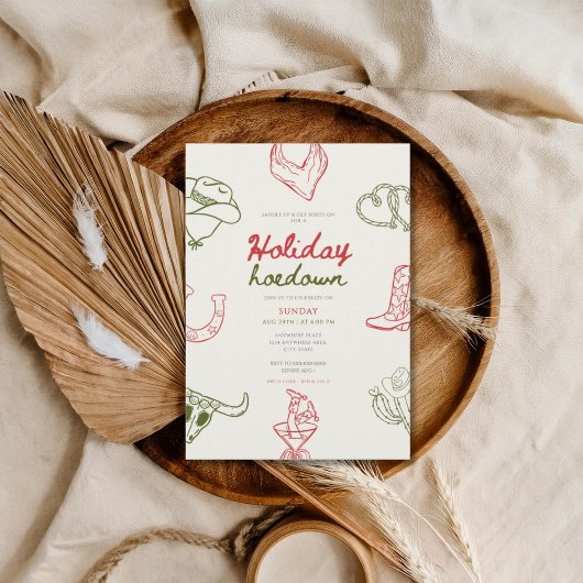 Saddle up holiday hoedown party 招待状