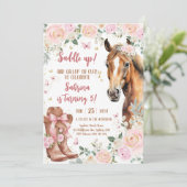 Saddle Up Horse Cowgirl Birthday Invitation 招待状 (スタンド正面)