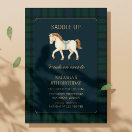 Saddle Up Preppy Horse Birthday  招待状