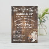Saddle Up Put Your Boots & Books Bridal Shower 招待状 (スタンド正面)
