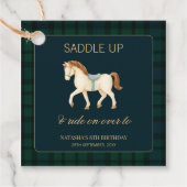 Saddle Up Vintage Preppy Horse Birthday  フェイバータグ (正面)