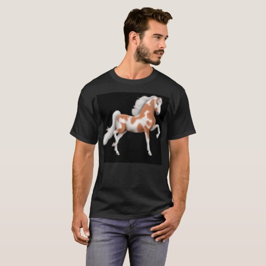 Saddlebredのペンキの馬の暗闇のTシャツ Tシャツ (正面フル)