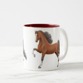 Saddlebredの歩くの馬のマグ ツートーンマグカップ (正面右)