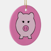 Sadieピンクのブタの~のかわいくガーリーなかわいい セラミックオーナメント (右)