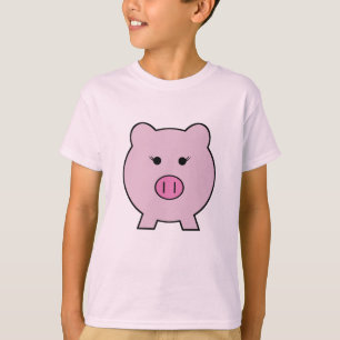 Sadieピンクのブタの~のかわいくガーリーなかわいい Tシャツ
