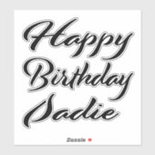 Sadie Name Vorname black Sticker Geburtstag シール (シート)