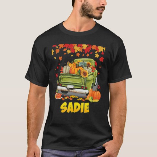 Sadie Thanksgiving Pumpkin Truck Thankful Fall Tre Tシャツ (正面)