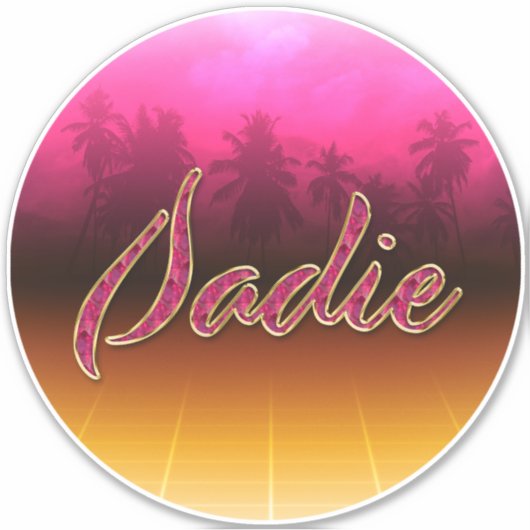 Sadie Vorname Name golden pink Aufkleber Sticker シール (正面)