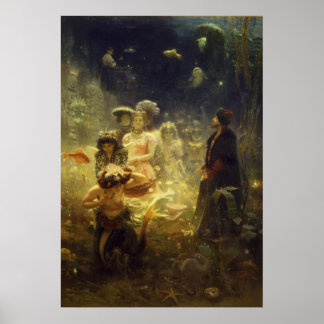 Sadko in the Underwater Kingdom Ilya Repin Mermaid ポスター